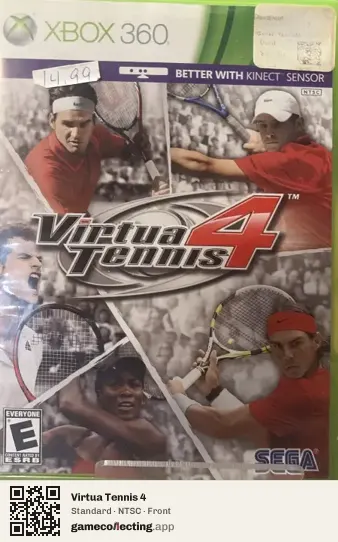Virtua Tennis 4 Xbox 360, NTSC box front