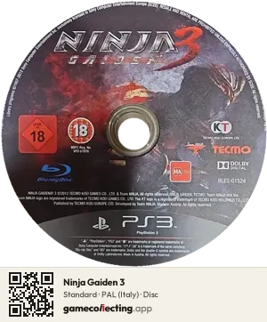 Ninja Gaiden 3 PlayStation 3, PAL disc
