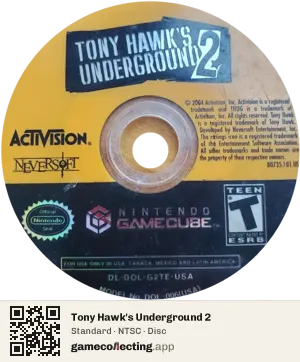 Tony Hawk's Underground 2 Nintendo GameCube, NTSC disc