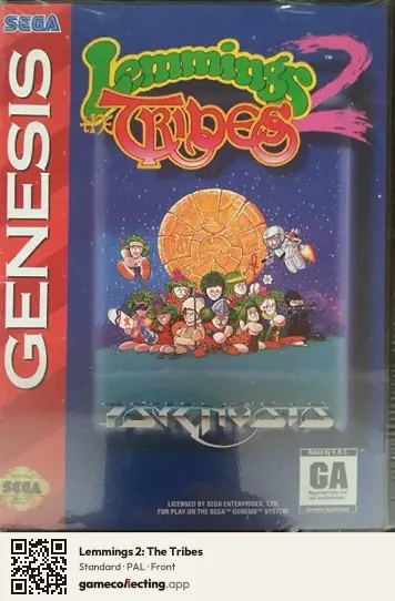 Lemmings 2: The Tribes Sega Mega Drive / Genesis, PAL box front