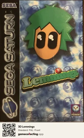 3D Lemmings Sega Saturn, PAL box front