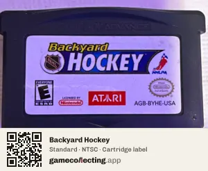 Backyard Hockey Game Boy Advance, NTSC cartridge label
