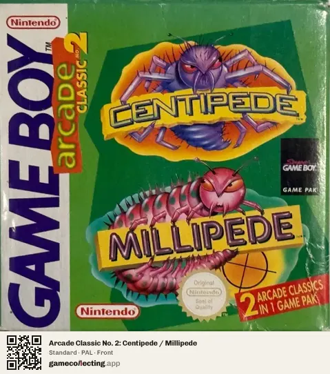 Arcade Classic No. 2: Centipede / Millipede Game Boy, PAL box front