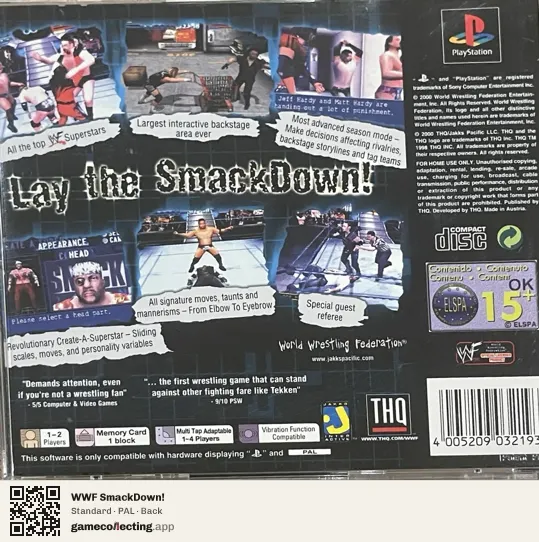 WWF SmackDown! PlayStation, PAL box back