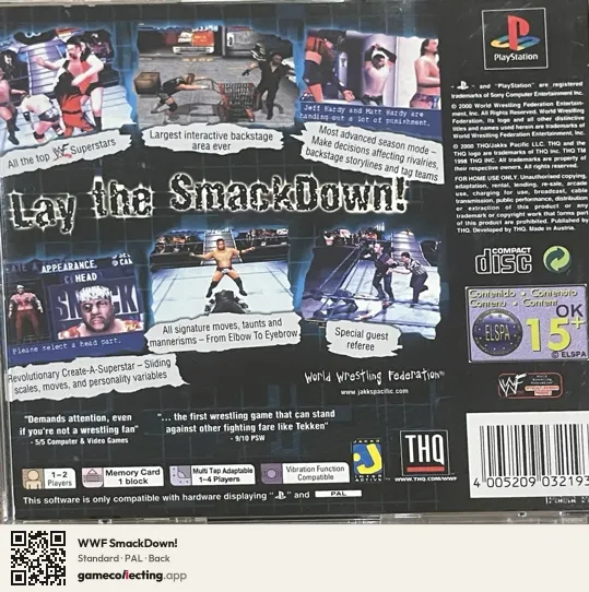 WWF SmackDown! PlayStation, PAL box back
