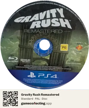 Gravity Rush Remastered PlayStation 4, PAL disc