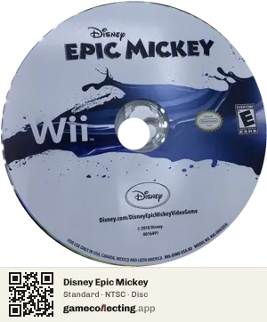 Disney Epic Mickey Nintendo Wii, NTSC disc