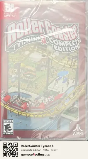 RollerCoaster Tycoon 3 Nintendo Switch, NTSC box front