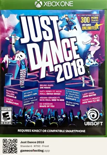 Just Dance 2018 Xbox One, NTSC box front