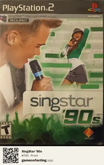 SingStar '90s PlayStation 2, NTSC box front