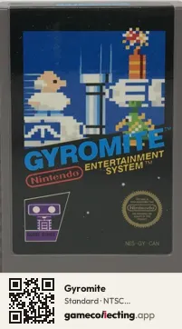 Gyromite Nintendo Entertainment System, NTSC cartridge label
