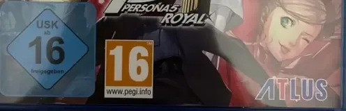 Persona 5 Royal, the USK square on its front