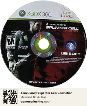 Tom Clancy's Splinter Cell: Conviction Xbox 360, NTSC disc