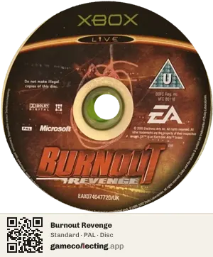 Burnout Revenge Xbox, PAL disc