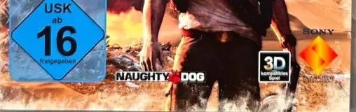 Uncharted 3: Drake's Deception, the USK square on its front