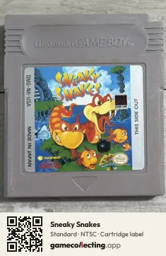 Sneaky Snakes Game Boy, NTSC cartridge label