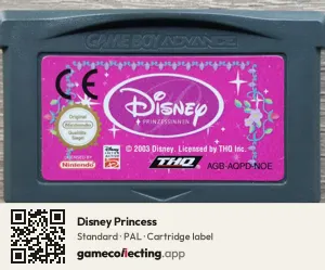 Disney Princess Game Boy Advance, PAL cartridge label
