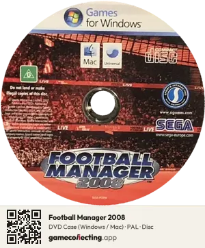 Football Manager 2008 Computer, PAL disc