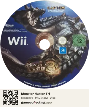 Monster Hunter Tri Nintendo Wii, PAL disc