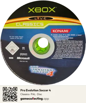 Pro Evolution Soccer 4 Xbox, PAL disc