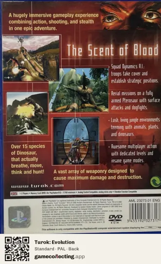 Turok: Evolution PlayStation 2, PAL box back