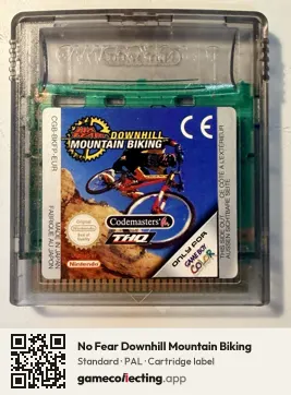 No Fear Downhill Mountain Biking Game Boy Color, PAL cartridge label