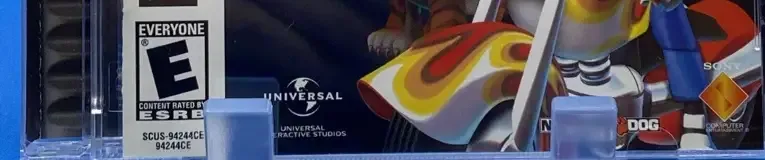 Crash Bandicoot: Warped, the ESRB box on its front