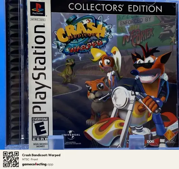 Crash Bandicoot: Warped PlayStation, NTSC box front