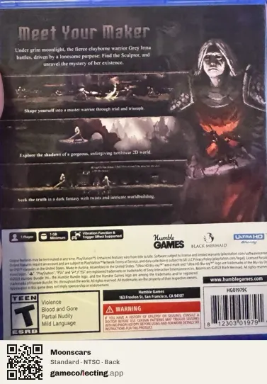 Moonscars PlayStation 5, NTSC box back
