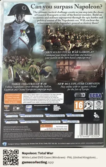 Napoleon: Total War Computer, United Kingdom box back