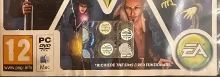 The Sims 3: Supernatural, the PEGI square on its front