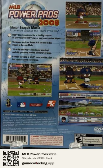 MLB Power Pros 2008 PlayStation 2, NTSC box back