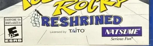 Pocky & Rocky Reshrined, the ESRB box on its front