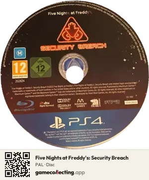 Five Nights at Freddy's: Security Breach PlayStation 4, PAL disc
