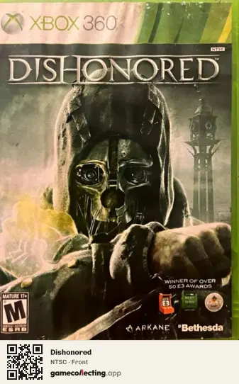Dishonored Xbox 360, NTSC box front