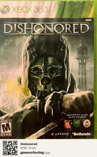 Dishonored Xbox 360, NTSC box front