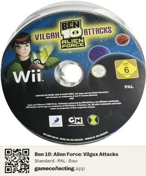 Ben 10: Alien Force: Vilgax Attacks Nintendo Wii, PAL disc