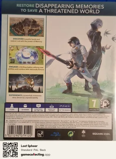 Lost Sphear PlayStation 4, PAL box back