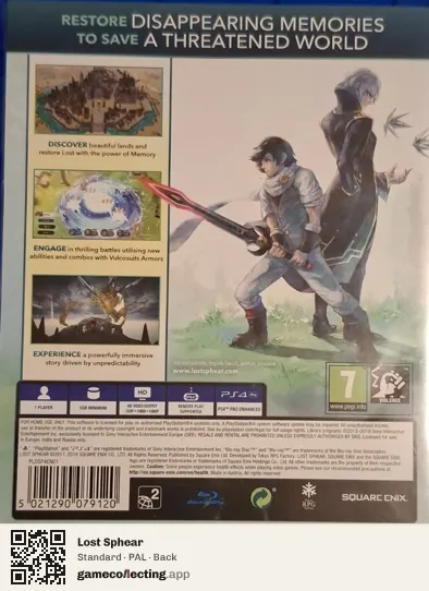 Lost Sphear PlayStation 4, PAL box back