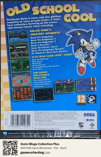 Sonic Mega Collection Plus Computer, PAL box back