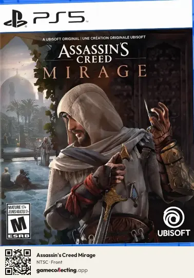 Assassin's Creed Mirage PlayStation 5, NTSC box front