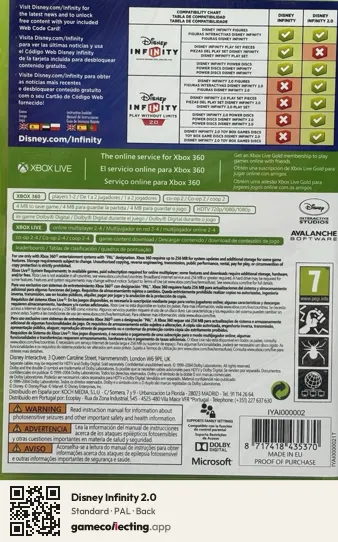 Disney Infinity 2.0 Xbox 360, PAL box back