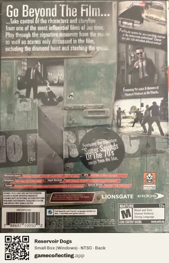 Reservoir Dogs Computer, NTSC box back