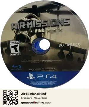 Air Missions: Hind PlayStation 4, NTSC disc