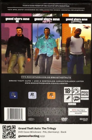 Grand Theft Auto: The Trilogy Computer, Germany box back