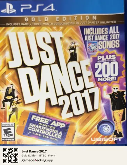 Just Dance 2017 PlayStation 4, NTSC box front