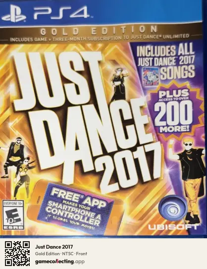 Just Dance 2017 PlayStation 4, NTSC box front
