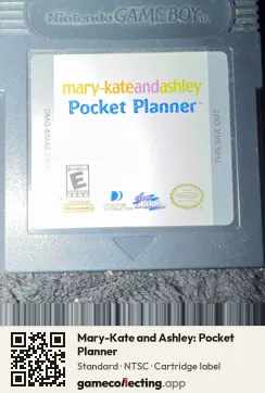 Mary-Kate and Ashley: Pocket Planner Game Boy Color, NTSC cartridge label