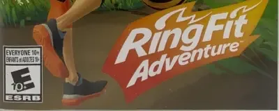 Ring Fit Adventure, the ESRB box on its front
