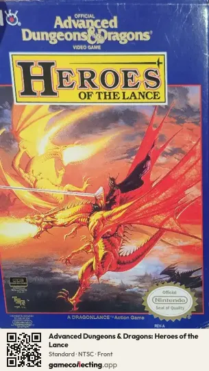 Advanced Dungeons & Dragons: Heroes of the Lance Nintendo Entertainment System, NTSC box front